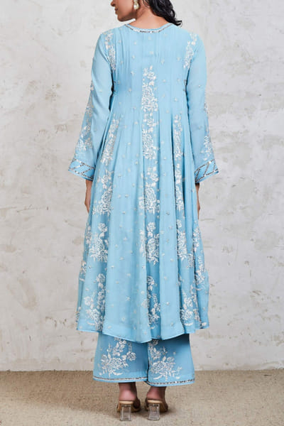 Sue Mue Blue embroidered anarkali set SUEZIYAM2204