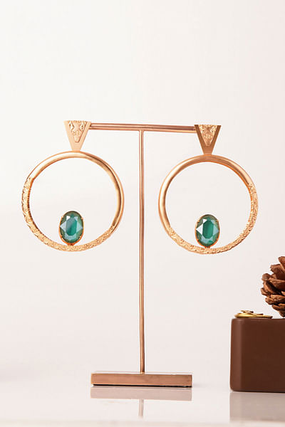 Gold finish Swarovski earrings