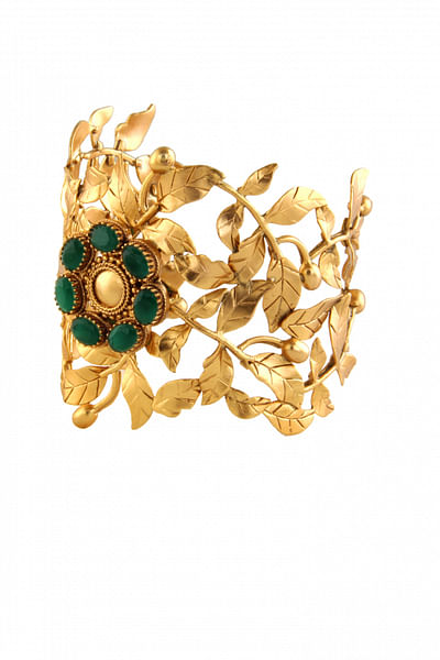 Gold rose vine cuff bracelet