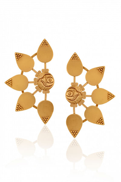 Gold rose petal earcuffs