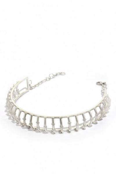 Silver plated choker necklace