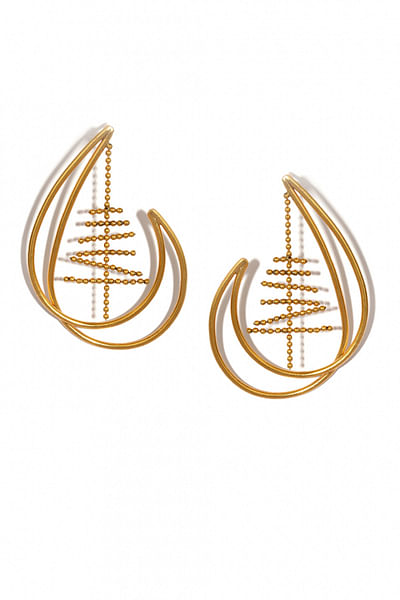 Gold plated sculpted earrings