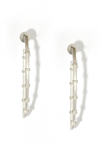 Silver plated sugarcane earrings