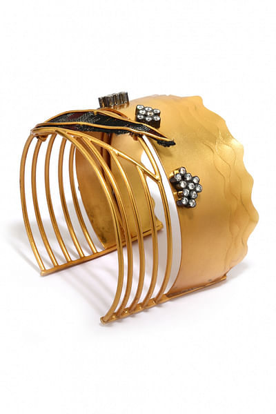 Gold plated chunky cuff bracelet