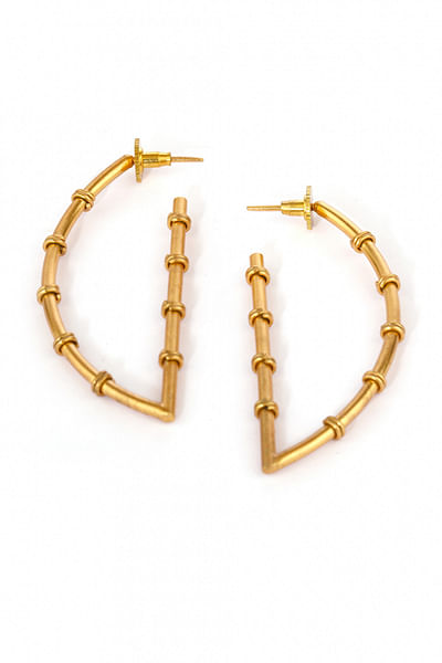 Gold plated sugarcane earrings