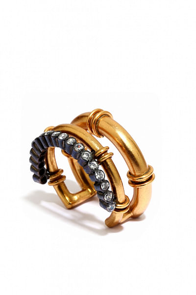 Gold plated stacked ring