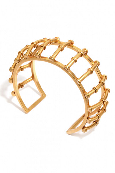 Gold plated adjustable cuff bracelet