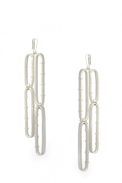 Silver chain link earrings