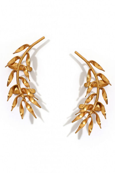 Gold plated wheat earrings