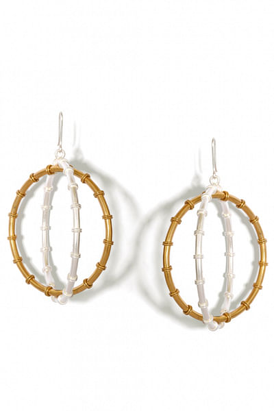 Gold and silver blended hoops