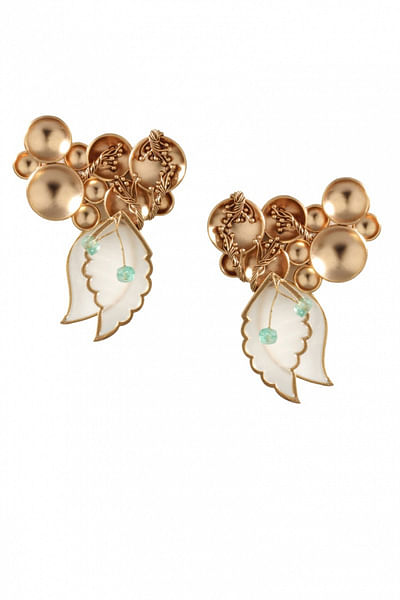 Gold plated leaf earrings