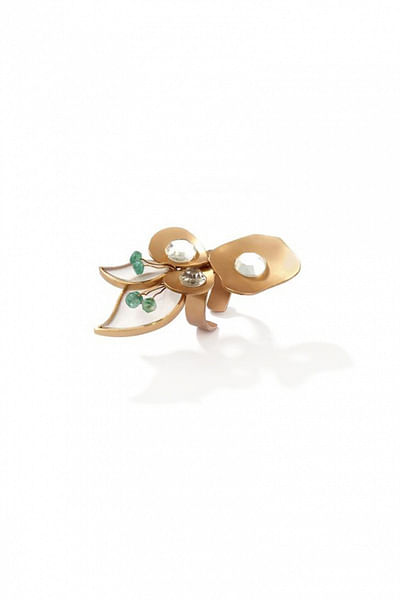 Emerald embellished ring