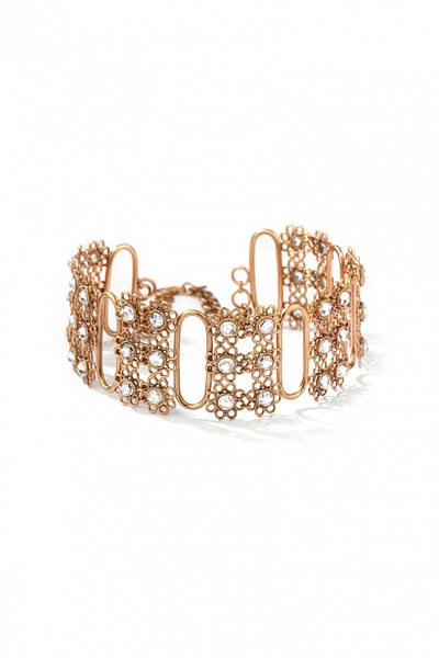 Gold plated crystal embellished choker