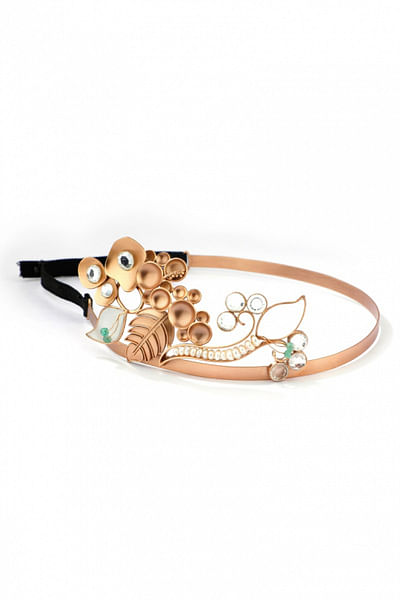 Gold plated pearl embellished hairband