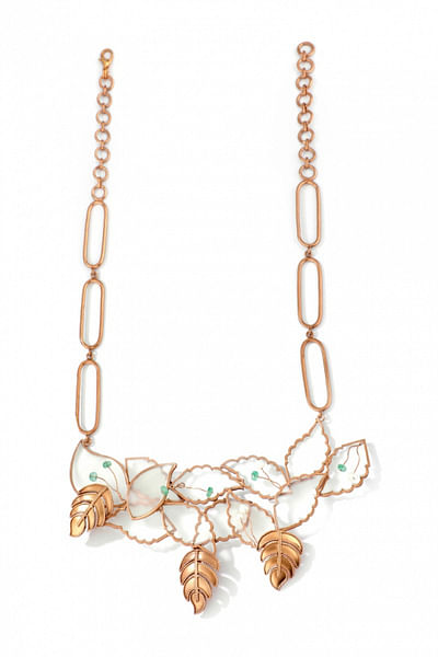Gold plated leaf necklace