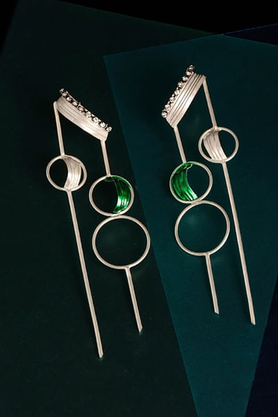 Gold plated geometric earrings