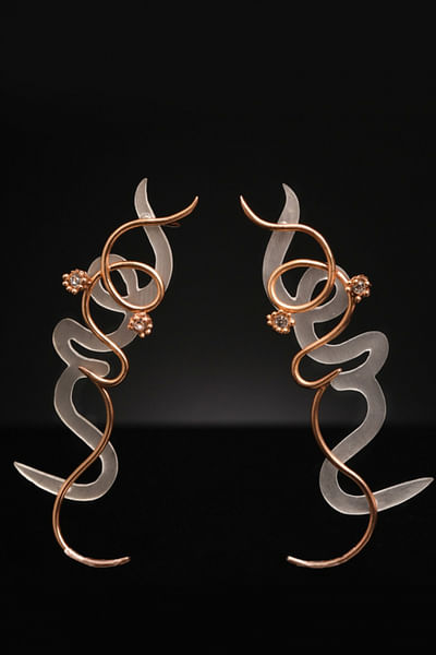 Gold plated squiggly earrings