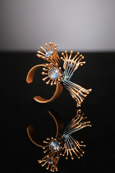 Gold plated floral ring