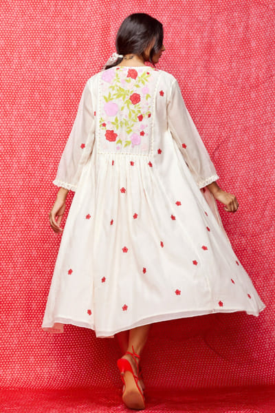 Swati Vijaivargie Ivory sequin embroidered jacket dress SWATJUN26D148214
