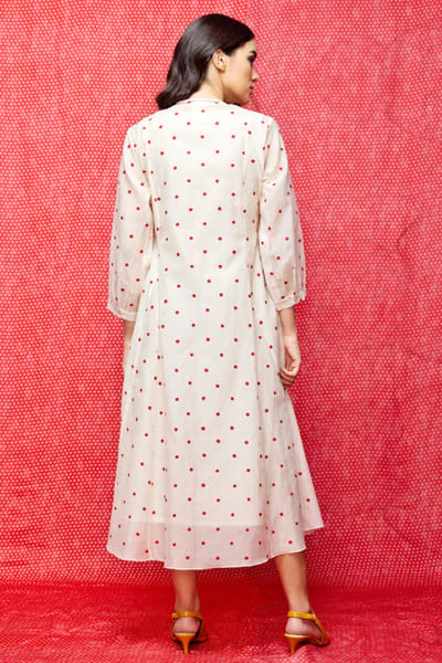 Swati Vijaivargie Ivory bead embroidered wrap dress SWATJUN26D148204