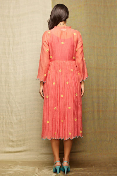 Swati Vijaivargie Red applique wrap dress SWATJUN26D148222