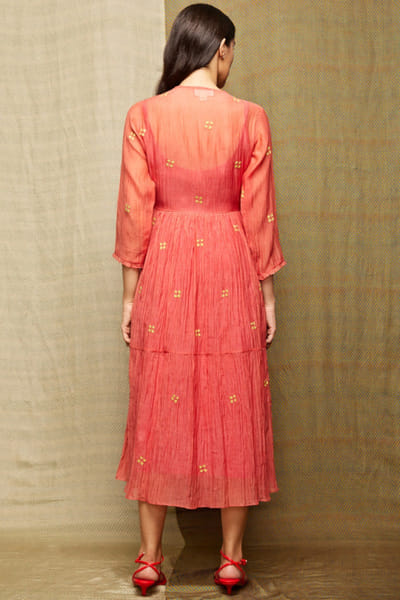 Swati Vijaivargie Red applique wrap dress SWATJUN26D148223