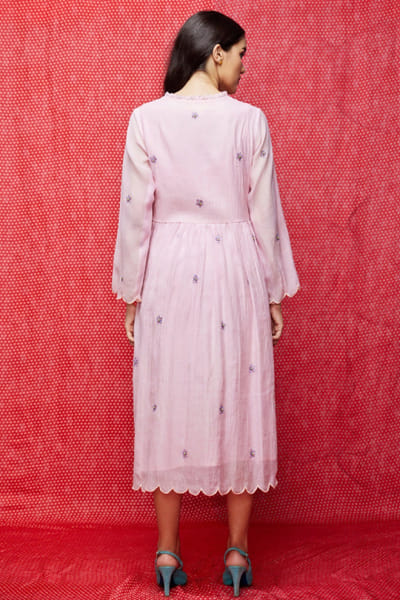 Swati Vijaivargie Pink bead embroidered tunic dress SWATJUN26D148232