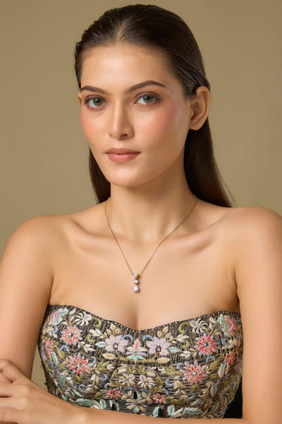 White Swarovski diamond pendant necklace