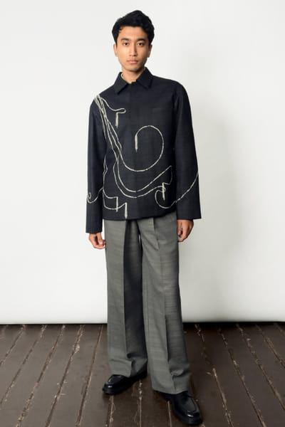 Taarini Anand Black glass bead hand-embroidered jacket TAARJUL26D150695