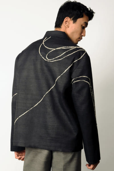 Taarini Anand Black glass bead hand-embroidered jacket TAARJUL26D150695