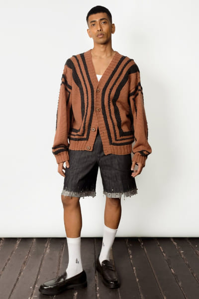 Taarini Anand Brown and black hand-knit cardigan TAARJUL26D150697