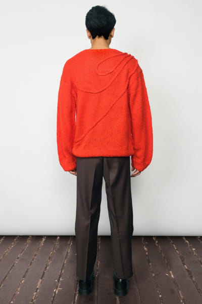 Taarini Anand Red crochet and hand-knit sweater TAARJUL26D150706