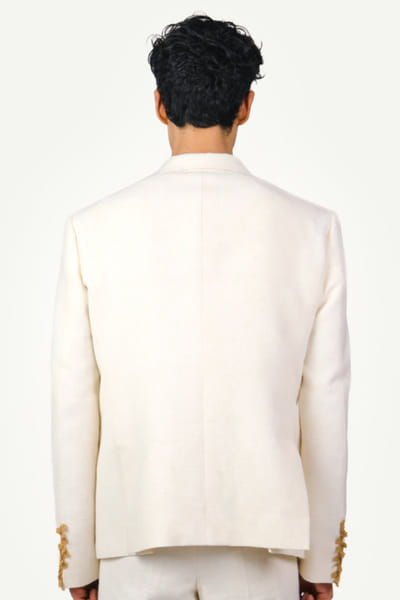 Taarini Anand Off white crochet blazer TAARJUL26D150714