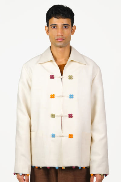 Taarini Anand Off white silk jacket TAARJUL26D150718