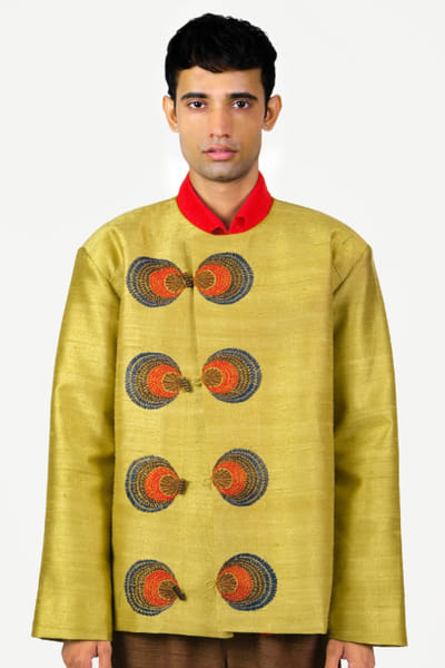 Taarini Anand Green peacock embroidered jacket TAARJUL26D150719