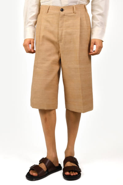 Taarini Anand Beige khadi silk shorts TAARJUL26D150746