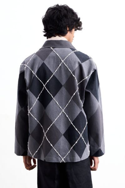Taarini Anand Black and grey glass bead embroidered jacket TAARJUL26D150555