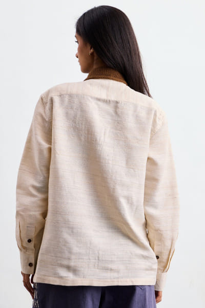 Taarini Anand White and brown knitted shirt TAARJUL26D150550