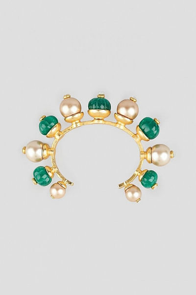 Shell pearl cuff bracelet