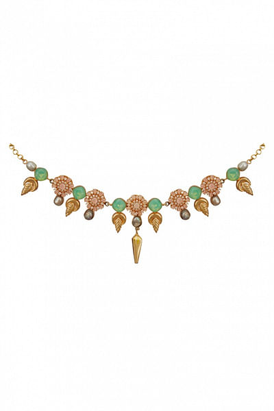 Floral enamel-accented necklace