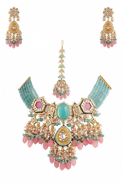 Bridal gemstone necklace set
