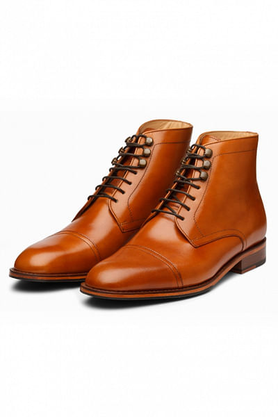 Tan derby boots