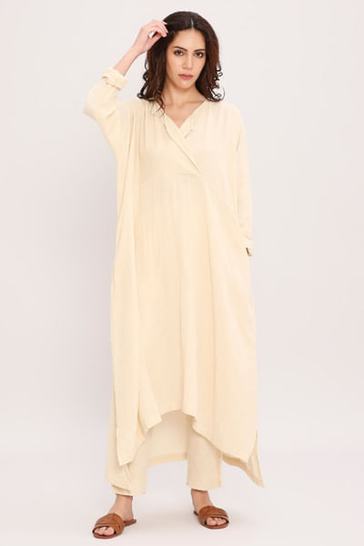 Cream cotton pants