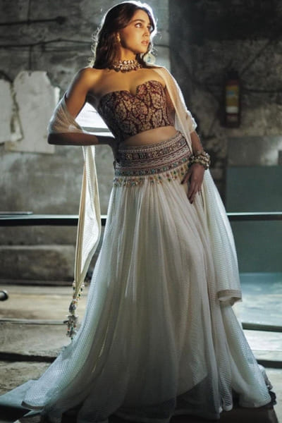 Ivory embroidered lehenga set