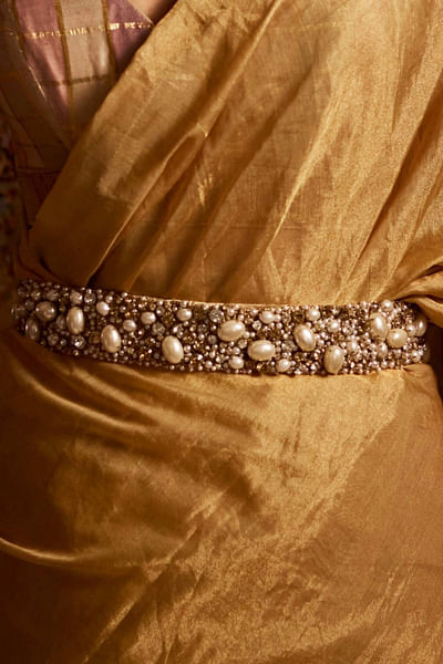 Pearl embellished belt