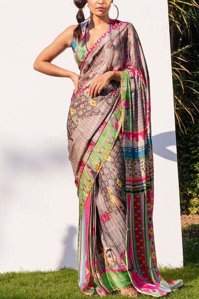 Multicoloured sari set