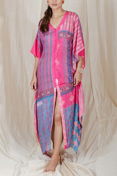 Pink printed kaftan