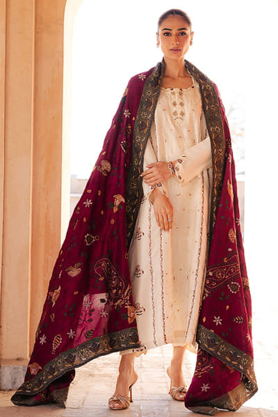 Aneeka Ruknuddin Ivory zardozi embroidered kurta set ANEEJUL26D249814