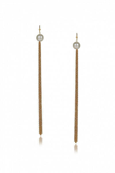 Pearl tassel earrings