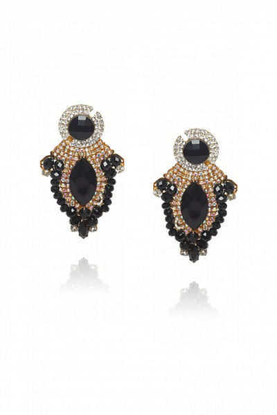 Black crystal earrings